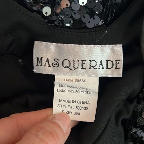 Masquerade sequin cut out mesh cocktail party mini dress Sz-3/4 - Picture 9 of 9